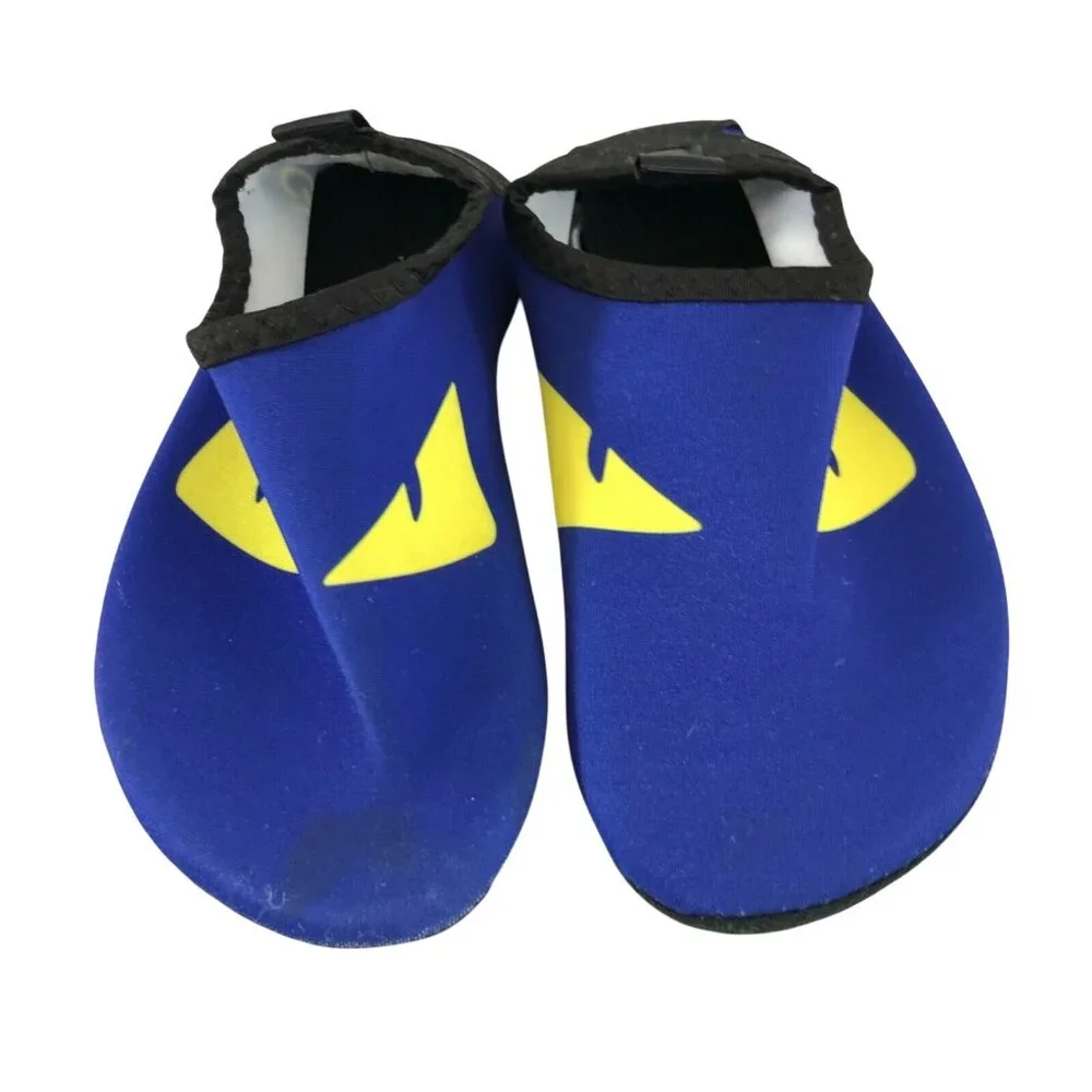 Grotto Boys Water Shoes Slip On Fabric Eyes Monster Blue Size 30/31 US 12/13